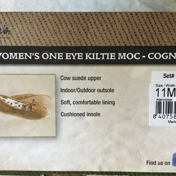 Cabela's Moccasin Suede Slippers Shoes Cognac Tan Women's One-Eye Kiltie… - Picture 8 of 8
